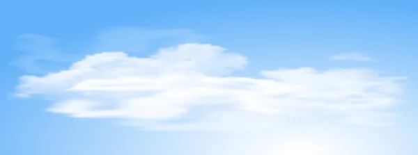 Panoramautsikt Över Vita Moln Med Blå Himmel Bakgrund Vektorillustration — Stock vektor
