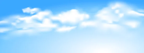 Panorama Vista Nuvem Branca Com Fundo Azul Céu Ilustração Vetorial — Vetor de Stock