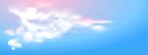 Panoramatický Pohled Bílých Oblaků Pozadím Barevné Nebe Vektorové Ilustrace — Stockový vektor