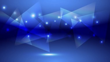 Mavi ışık ve gölge yaratıcı arka plan ile üçgen. Vektör çizim.