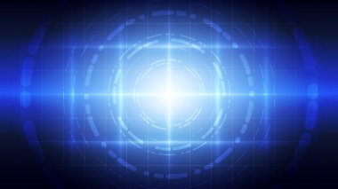 Soyut mavi ışık ve gölge yaratıcı teknoloji arka planı. Vektör illüstrasyonu.