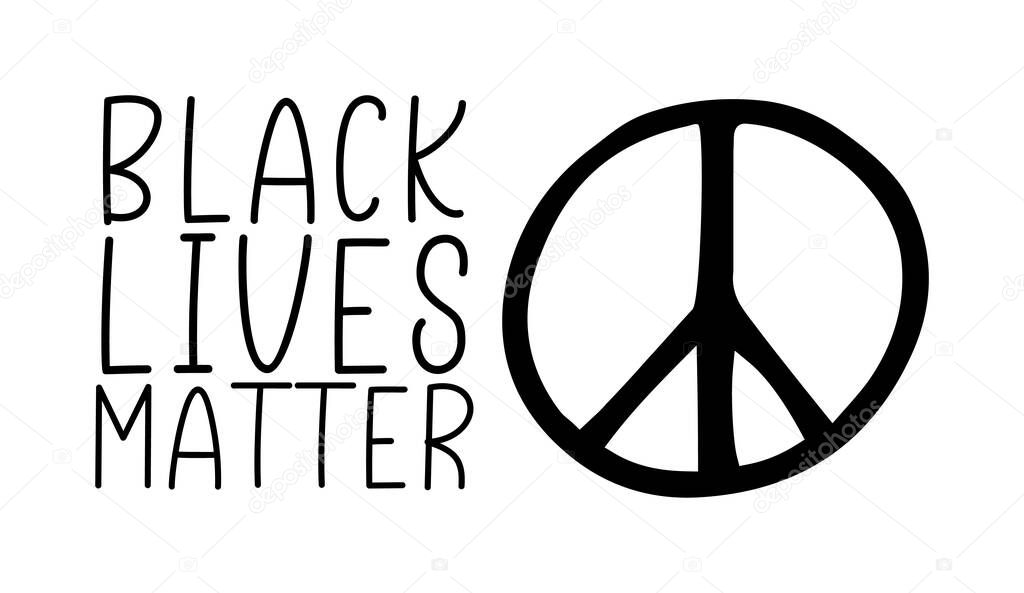 BLACK LIVES MATTER. Protest slogan, anti-racist.