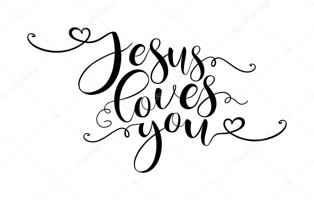 Jesus loves you. Christian, bible, religious phrase, quot.