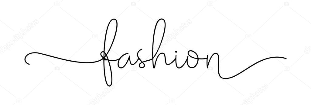 FASHION. Simple lettering typography script word fashion.