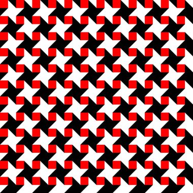 Kırmızı, siyah ve beyaz geometrik kusursuz desen