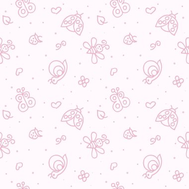 Çocukların kusursuz desenleri, bezelyeli hayvanlar ve böcekler.