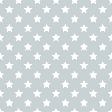 Kusursuz desen, gri arkaplan, beyaz beş köşeli yıldızlar.