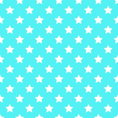 Kusursuz desen, mavi arka plan, beyaz beş köşeli yıldızlar.