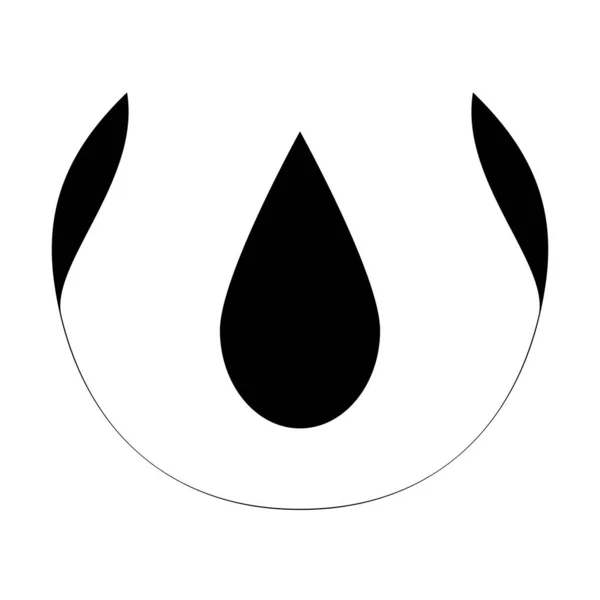 Logotipo Blanco Negro Hojas Estilizadas Con Una Rama — Vector de stock