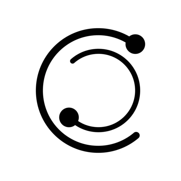 Czarno Białe Logo Okręgów Linii Stylizowane Litery — Wektor stockowy