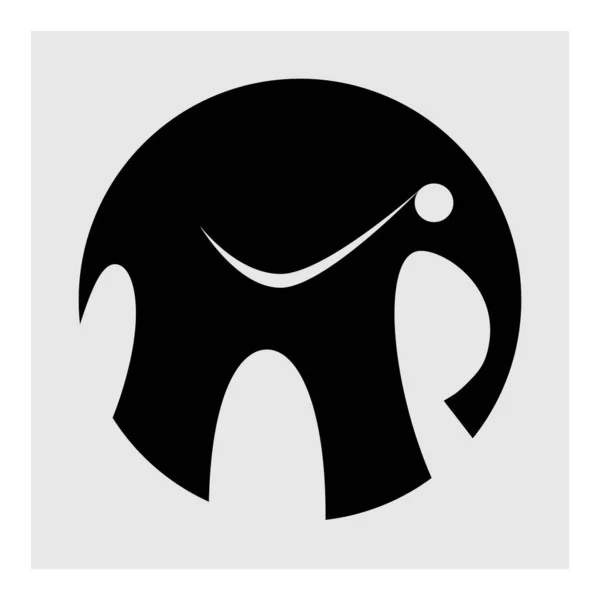 Logotipo Marca Blanco Negro Imagen Estilizada Elefante — Vector de stock