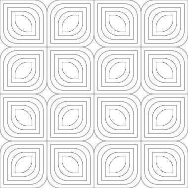 Biçimlendirilmiş yaprakların kusursuz siyah beyaz deseni, arkaplan