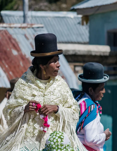 Isla Del Sol Bolivia Luglio 2016 Una Donna Non Identificata — Foto Stock