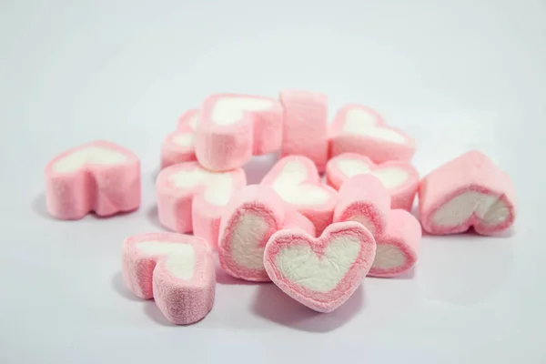 Roze hart vorm marshmallow — Stockfoto