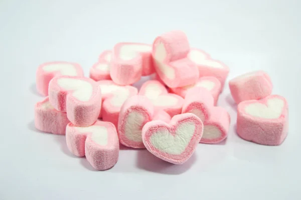 Roze hart vorm marshmallow — Stockfoto