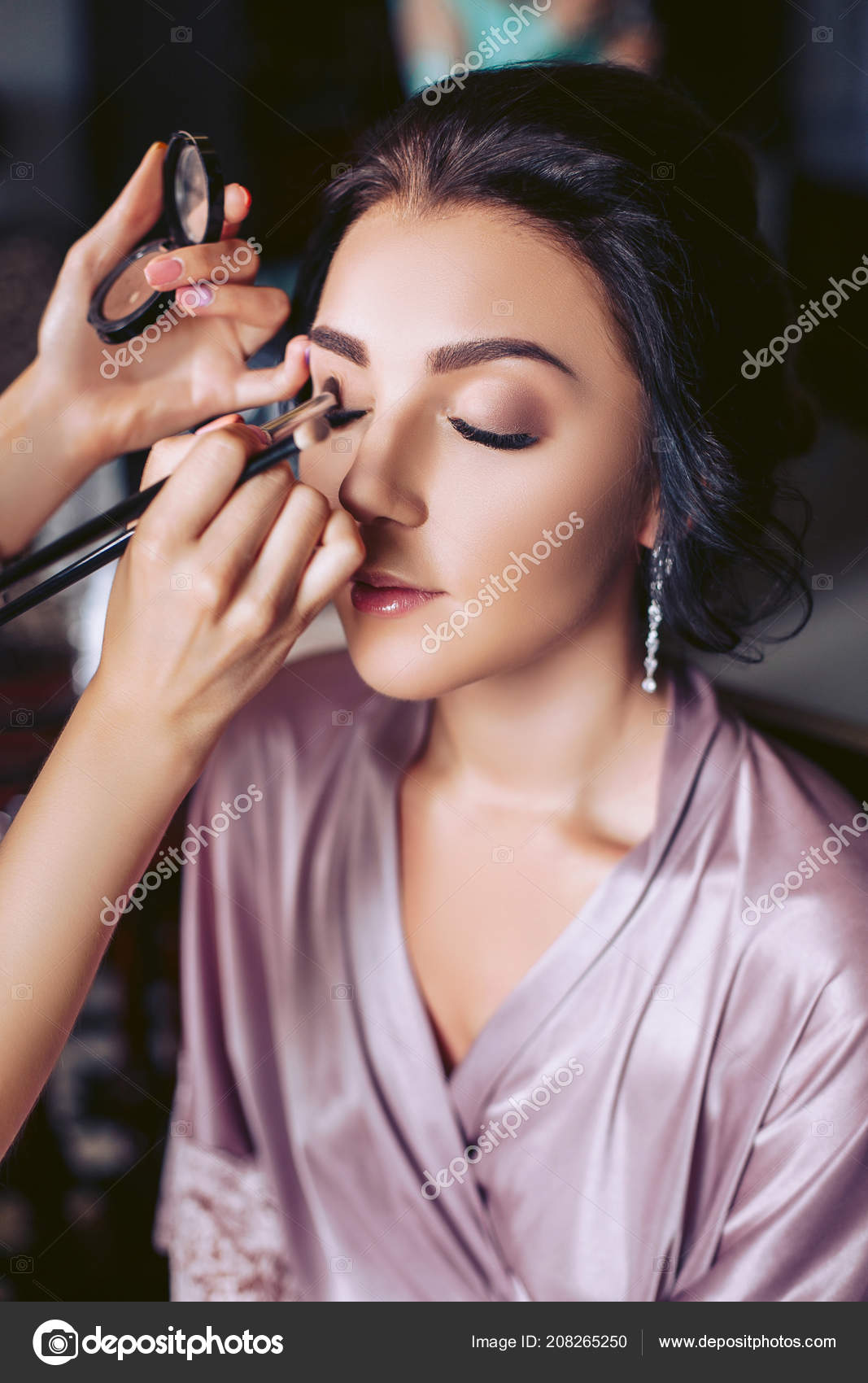 Beautiful Bride Makeup Artist Applies