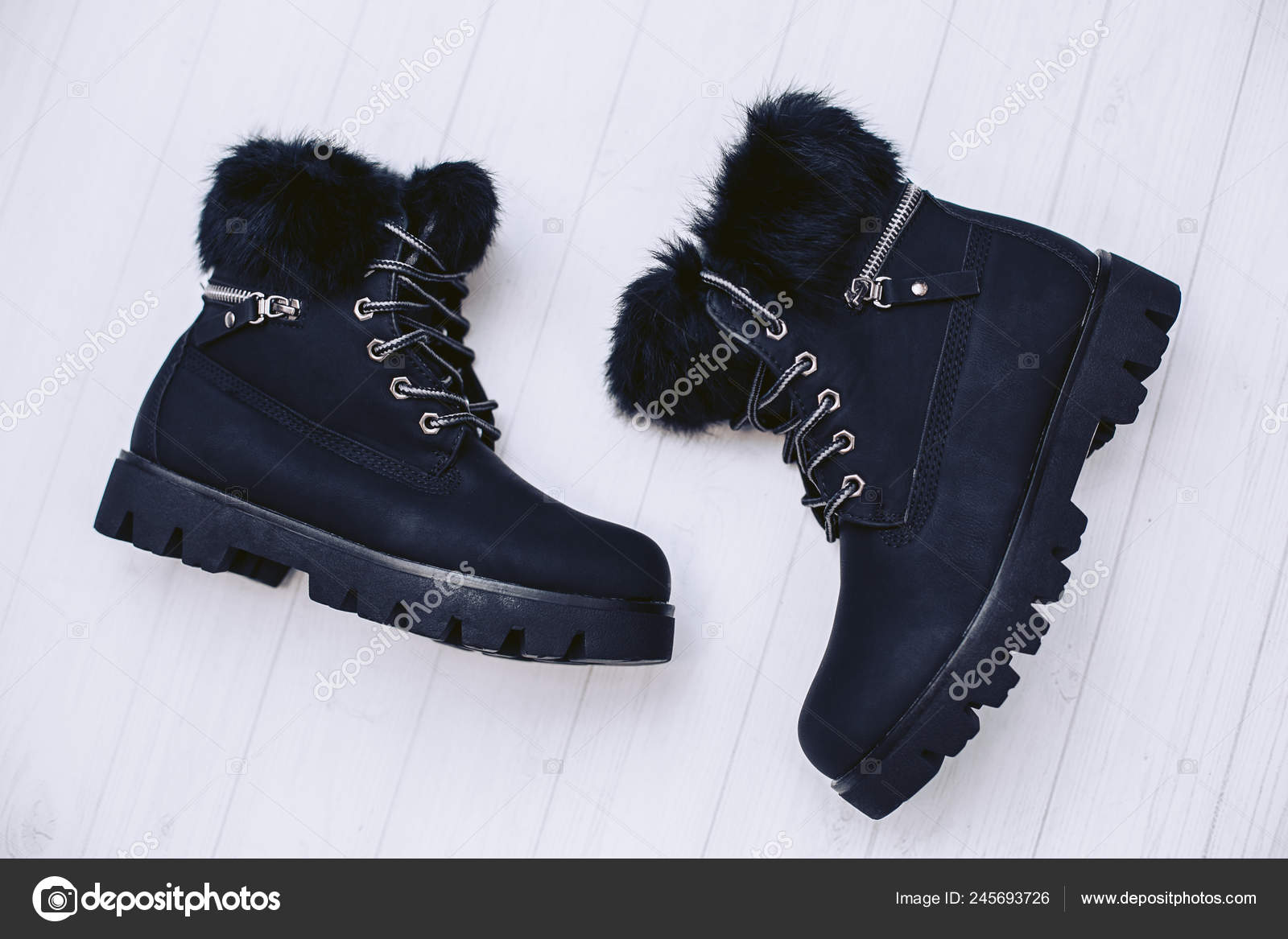 womens black leather winter boots