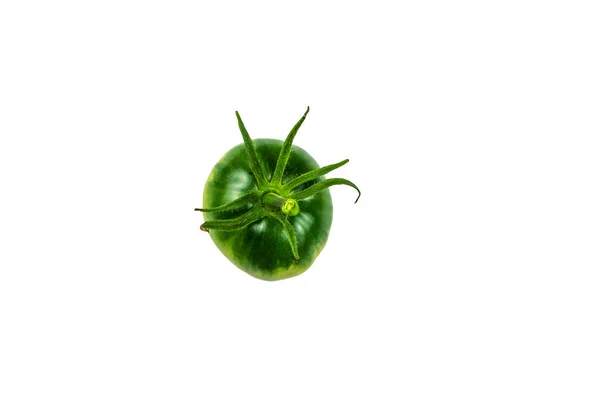 Tomate Verde Isolado Fundo Branco Fechar — Fotografia de Stock