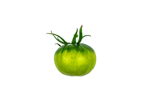 Πράσινη Ντομάτα Απομονωμένη Λευκό Φόντο Από Κοντά — Φωτογραφία Αρχείου
