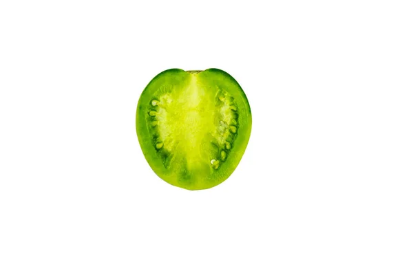 Tomate Verde Isolado Fundo Branco Fechar — Fotografia de Stock
