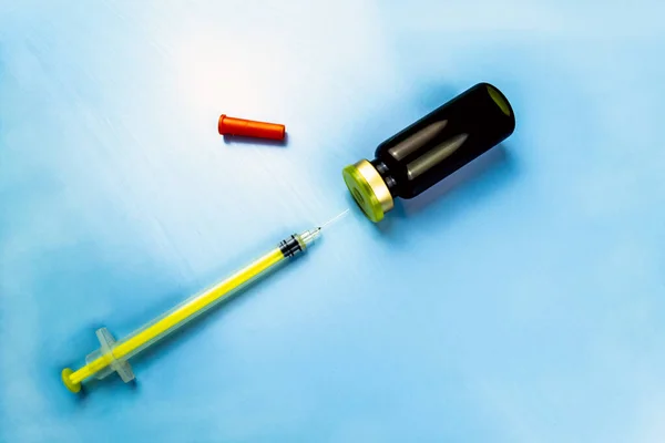 Eine Insulinspritze Wird Ein Fläschchen Mit Weltdiabetestag Konzept Eingeführt — Stockfoto