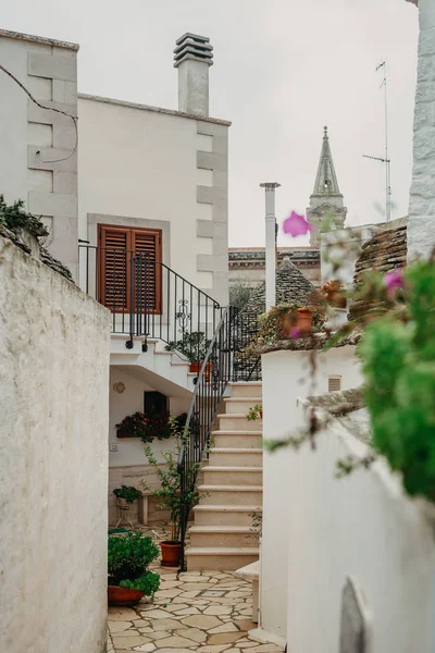 Hermosa Ciudad Alberobello Con Casas Trulli Principal Distrito Turístico Región — Foto de Stock