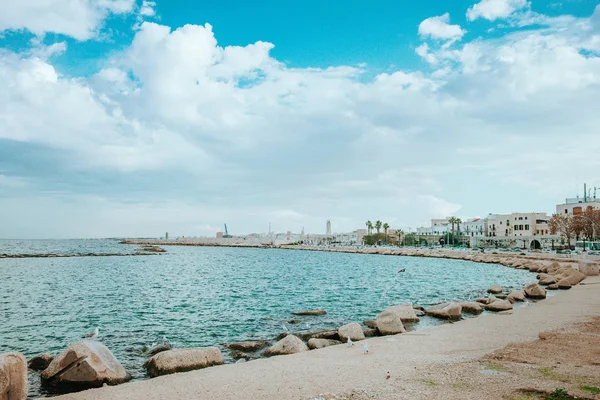 Bari Italia 2018 Embankment Small South Town Bari Sunset Time — Foto de Stock