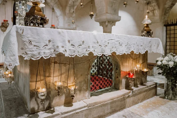 意大利巴里 2018年11月07日 圣尼奥拉宗座大教堂 1197 罗马式建筑风格 罗马天主教东正教基督徒的重要朝圣目的地 — 图库照片