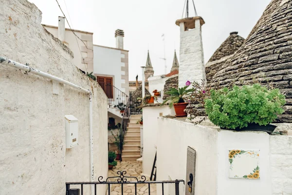 Novembre 2018 Bellissima Cittadina Alberobello Con Case Trulli Principale Distretto — Foto Stock