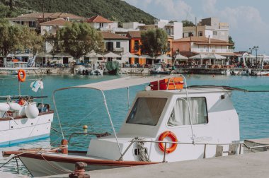 Vasiliki, Lefkada, Yunanistan, 19 Temmuz 2019: Vasiliki, Lefkada, Yunanistan