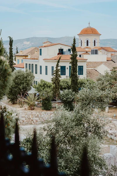 Atina, Yunanistan, görünümünde Acropolis ünlü odeon Tiyatrosu — Stok fotoğraf