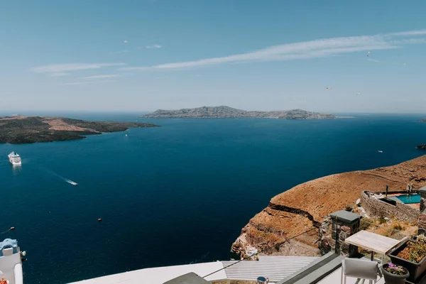 Oia Santorini Griechenland Schöner Blick Auf Das Meer Bei Tag — Stockfoto