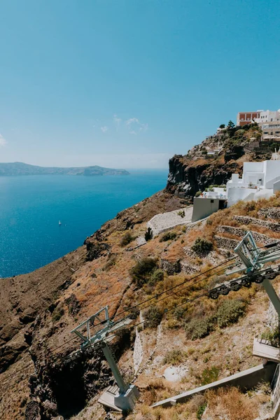 Oia Santorini Grecia Bella Vista Panoramica Della Città Durante Giorno — Foto Stock