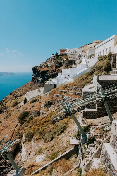 Οία Σαντορίνη Ελλάδα Όμορφη Γραφική Θέα Της Πόλης Την Ημέρα — Φωτογραφία Αρχείου