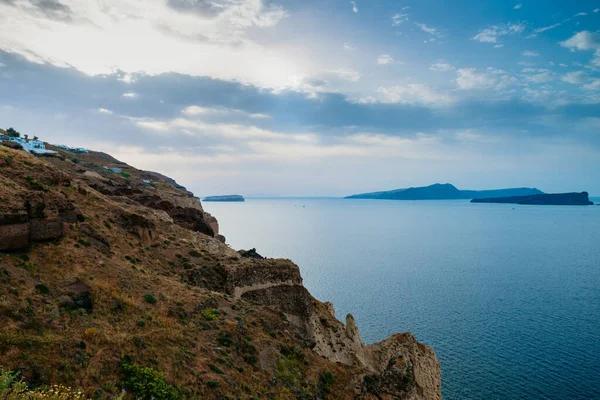 Santorini island, Greece. Beautiful summer landscape, sea view. — Stock Photo, Image