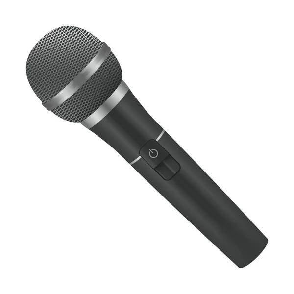 Ilustração Microfone Sem Fio Preto — Vetor de Stock