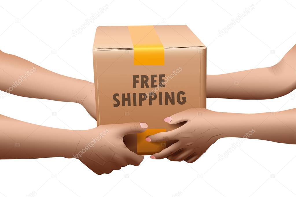 Illustration of a Free Shipping Box