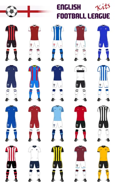 Conjunto Kits Genéricos Liga Fútbol Inglés Gráficos Vectoriales