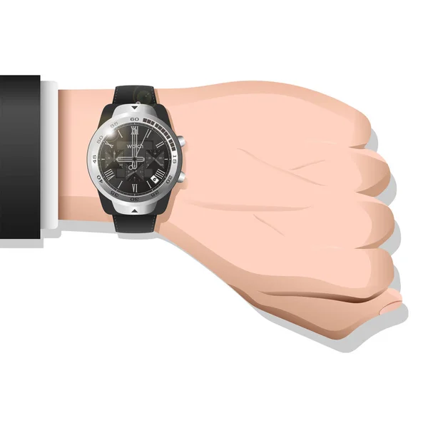 Luxusní hodinky umístěné na zápěstí Vektorová Grafika