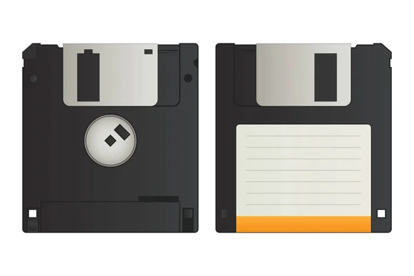 Black Floppy Disk — Stock Vector