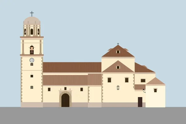 Illustration Une Église Paroissiale Frontale — Image vectorielle
