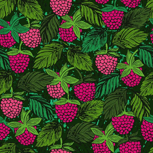 Renkli mürekkep elle çizilmiş böğürtlen ahududu ile Seamless modeli