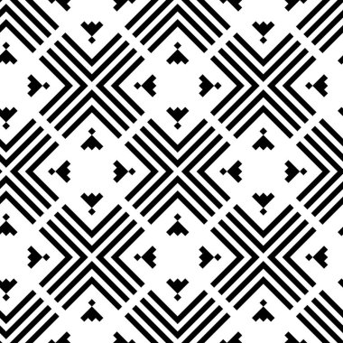 Siyah ve beyaz büyük ölçekli seamless modeli geometrik süs vektör