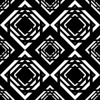 Siyah ve beyaz büyük ölçekli seamless modeli geometrik süs vektör