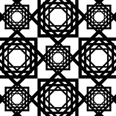 Siyah ve beyaz büyük ölçekli seamless modeli geometrik süs vektör