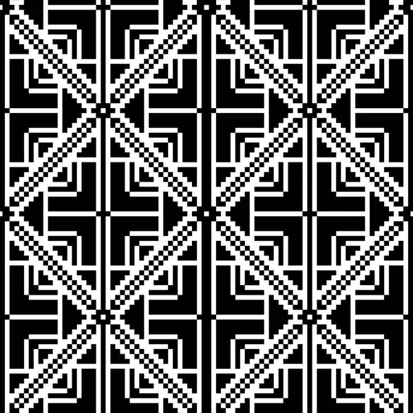 Чорно-білий великий масштаб вектор безшовний геометричний орнамент — стоковий вектор