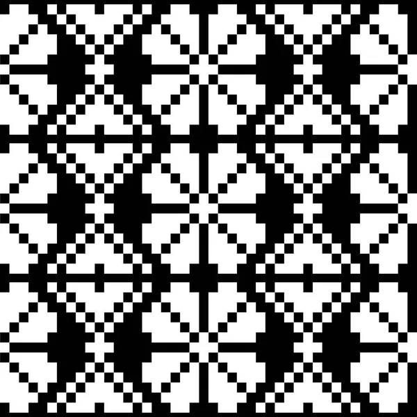 흑인과 백인 대규모 벡터 원활한 패턴 기하학적 장식 — 스톡 벡터