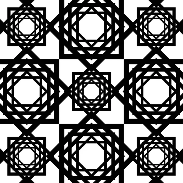 Negro y blanco a gran escala vector sin costuras ornamento geométrico patrón — Vector de stock