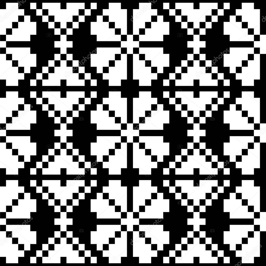Black and white large scale vector seamless pattern geometric ornament