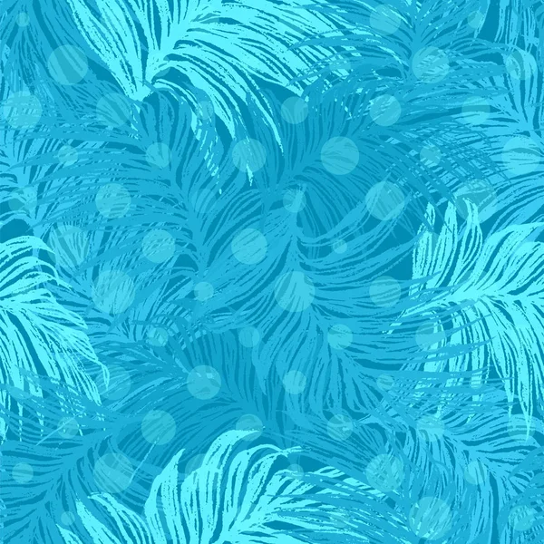 Tinta mão desenhada selva sem costura padrão com folhas de palma — Vetor de Stock